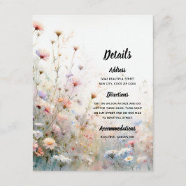 Boho Watercolor Vildblomma Blommig Personlig Tilläggskort