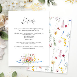 Boho Watercolor Vildblomma Kalligrafi Bröllop Tilläggskort