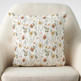 Boho Watercolor Vildblomma Kudde