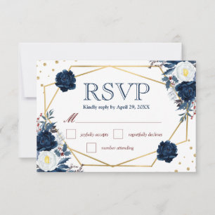 Boho Watercolor Vinter Blommor Bröllop RSVP-kort OSA Kort