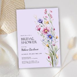 Boho Watercolor Whimsical Wildblomma Möhippa Inbjudningar