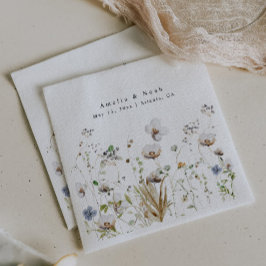 Boho Watercolor Wildblombröllop Favor Bag Pappersservett