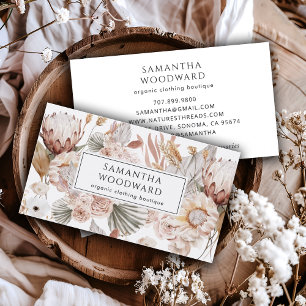 Boho Watercolor WildblomClothing Boutique Visitkort