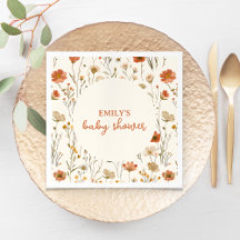 Boho Watercolor Wildblomma Fall Baby Shower