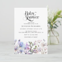 Boho Watercolor WildblommBaby Shower