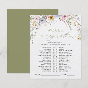 Boho Watercolor WildblommBaby Shower-spel