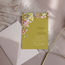 Boho Watercolor Wildblomme Meadow Bröllop