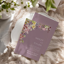 Boho Watercolor Wildblomme Meadow Bröllop