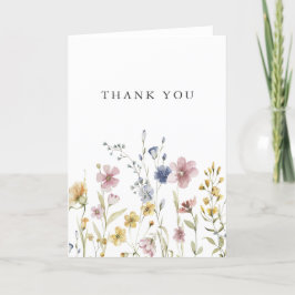 Boho Watercolor WildblommTack Tack Kort