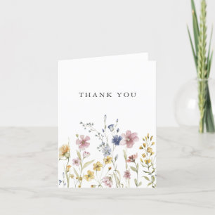 Boho Watercolor WildblommTack Tack Kort