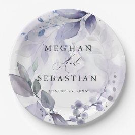 BOHO Watercolor Woodland Foliage Papper Plate