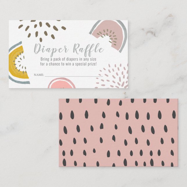Boho Watermelon Baby Shower Raffle Tilläggskort (Fram/baksida)