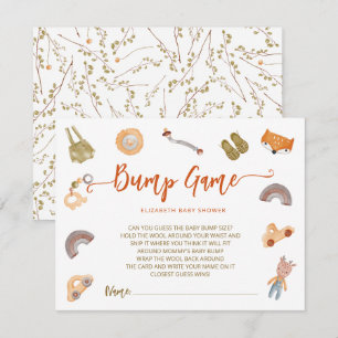 Boho Waterolor Baby Shower Bump Game-kuvert Tilläggskort