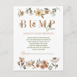 Boho Waterolor Blommigt Baby Shower Bump Game Tilläggskort