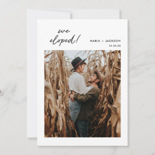 Boho We Elope Photo Elopement Notice Inbjudningar