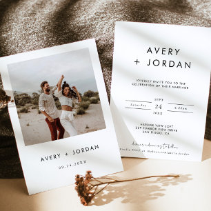 Boho Wedding bjudande Modern, minimalistiskt fot Inbjudningar