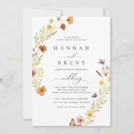 Boho Wedding Floral Invitation Inbjudningar