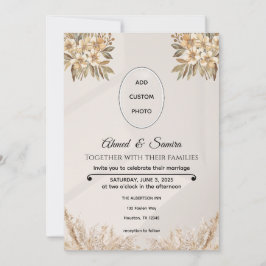 Boho Wedding-inbjudan - Elegant Rustic Blommigt Inbjudningar