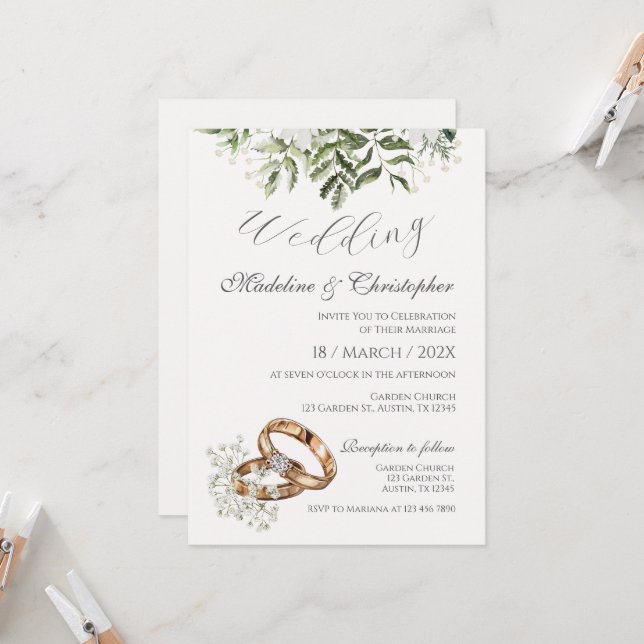 Boho Wedding-inbjudan Inbjudningar (Fram/Back In Situ)