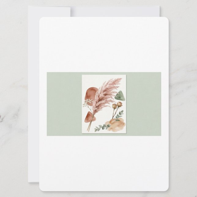 Boho Wedding Invitation | Terracotta Pampas Grass  (Framsida)