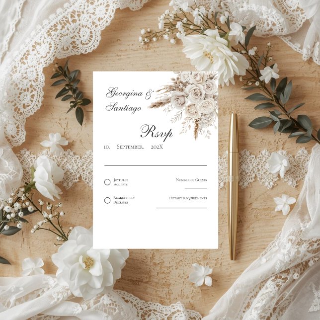 Boho Wedding RSVP card OSA Kort (Skapare uppladdad)