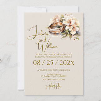 Boho Wedding with Rings Inbjudningar