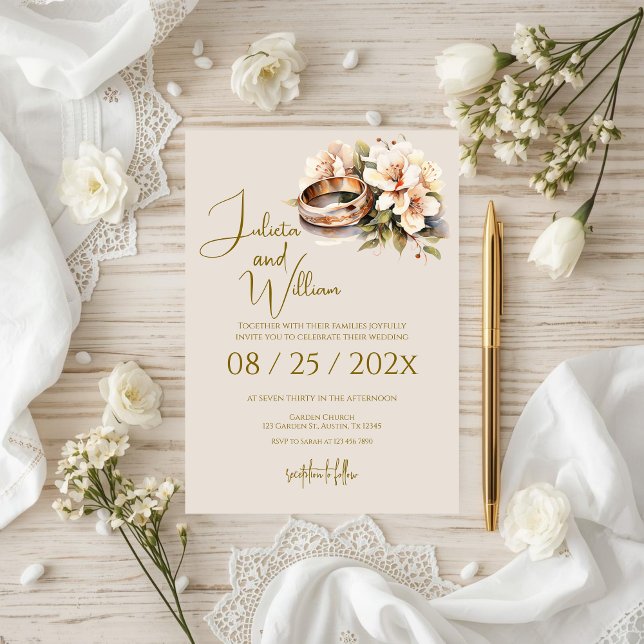 Boho Wedding with Rings Inbjudningar (Skapare uppladdad)
