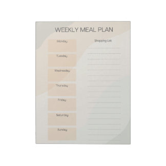 Boho Weekly Meal Plan Anteckningsblock