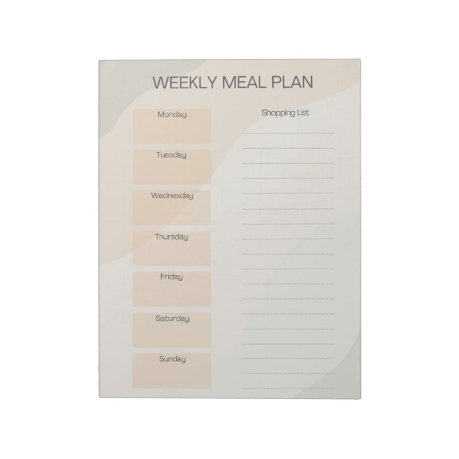 Boho Weekly Meal Plan Anteckningsblock (Roterad)
