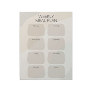 Boho Weekly Meal Plan Anteckningsblock