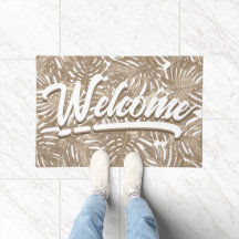 Boho Welcome Tropical Lövs Sisal Brown