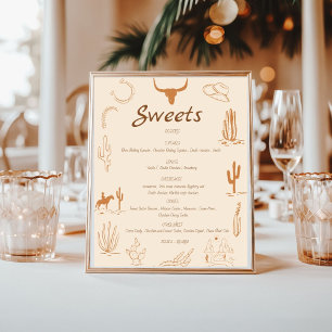 Boho Western bröllop söt dessert pub-tecken Poster