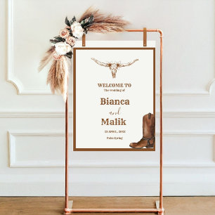 Boho western bröllop Välkomsttecken Poster