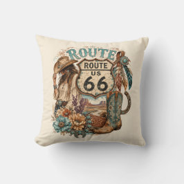 Boho Western Cowgirl Mother Road Accent Kudde