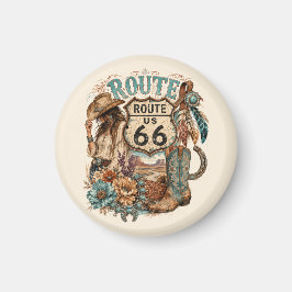 Boho Western Cowgirl Mother Road- present Magnet