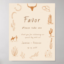 Boho Western Favorite People Wedding Favor sign
