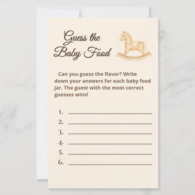 Boho Western Gunghäst Gissa Maten Spel (Framsida)