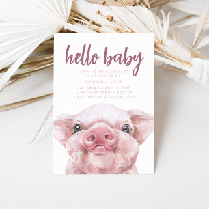 Boho Western Piggy Theme Baby Shower-inbjudan Inbjudningar