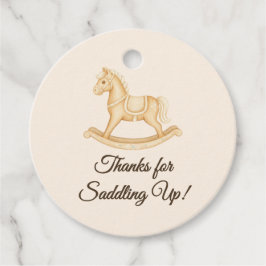 Boho Western Rocking Horse Baby Shower Gåvor Etiketter