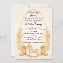 Boho Western Rocking Horse Baby Shower-inbjudan Inbjudningar