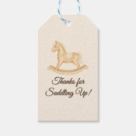 Boho Western Rocking Horse Baby Shower Presentetikett