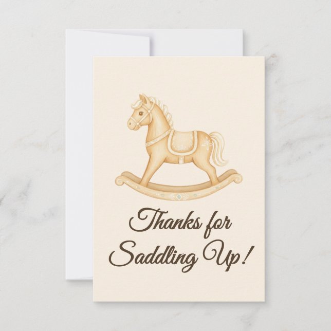 Boho Western Rocking Horse Baby Shower Tack Kort (Framsida)