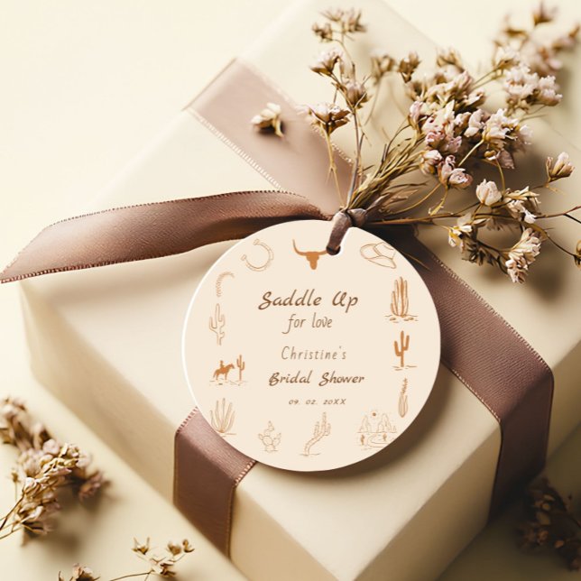 Boho Western Saddle up Cowboy Bröllopsdusch Gåvor Etiketter (Skapare uppladdad)
