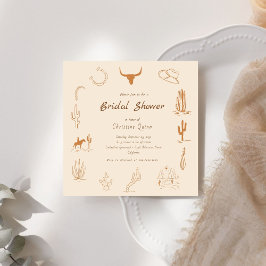 Boho Western Sadel upp Cowboy Bröllopsfest Inbjuda Inbjudningar