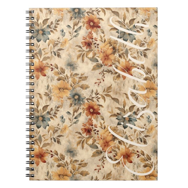 Boho Westerna Blommigtar Rustic Cowgirl Grunge Anteckningsbok (Framsidan)