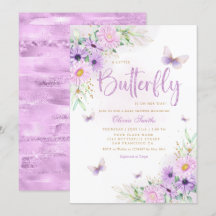Boho Whimsical Blommigt Butterfly Girl Baby Shower