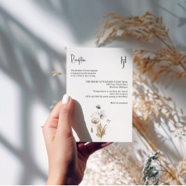 Boho Whimsical Blommigt, elegant Tilläggskort