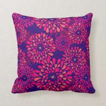 Boho Whimsical Blommönster Navy Fuchsia