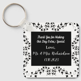 Boho Whimsical Botanical WedFavor Keychain Nyckelring