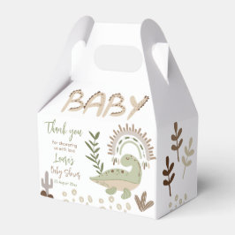 Boho whimsical dinosaur oh baby babydusch presentaskar
